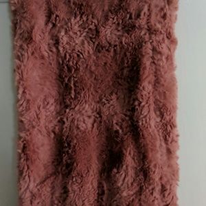 Mauve pink fake fur infinity scarf